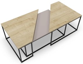 Stoliki z blatem w dekorze dębu zestaw 3 szt. 70x110 cm Titan – Marckeric