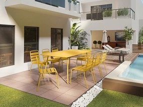 Stół ogrodowy dł. 200 cm metalowy - Musztardowy żółty - MIRMANDE od MYLIA