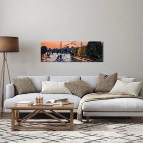 Obraz - statek na rejsie widokowym (z zegarem) (90x30 cm)