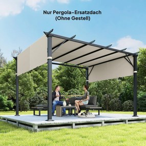 Outsunny Zastępczy dach do pergoli z ochroną UV, żagiel przeciwsłoneczny do zadaszenia tarasu dla pawilonu 3 x 3 m, kremowo-biały | Aosom PL