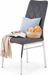 Ciemnoszare Nowoczesne Krzesło Pikowane H0-P77