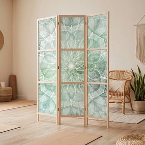 Parawan pokojowy 3-częściowy 135x172 drewniany japoński Jednostronny dekoracyjny boho Szary Spokojna Mandala Natury