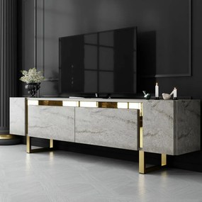 Stolik pod telewizor Yildiz Travertine and Gold
