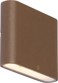 Nowoczesna lampa ścienna zewnętrzna rdzawo-brązowa 11,5 cm z LED IP65 - Batt