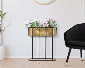 Osłonka na doniczki na stojaku, metalowa koronka, wys. 70 cm