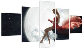 Obraz - Kobieta w świetle księżyca (125x70 cm)