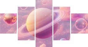 Obraz - Różowa planeta (125x70 cm)