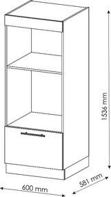 Szafka do mikrofalówki biały domek wiejski 60x58.1x153.6 fame-line