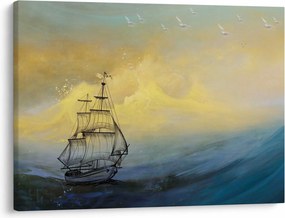 Obraz - Obraz statku ma morzu (70x50 cm)