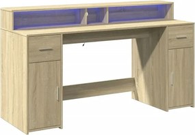 Biurko podświetlane 160 cm dąb sonoma G9-L58