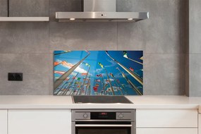 Szklany Panel Różne Flagi Narodowe