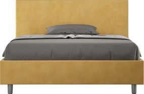 Łóżko bez stelaża tapicerowane 140x200 microfibra okra Adele