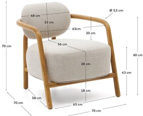 Beżowy fotel Melqui – Kave Home