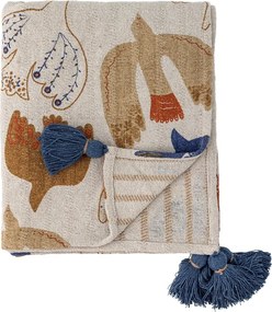 Brązowy koc z bawełny z recyklingu 130x160 cm Anniversary – Bloomingville