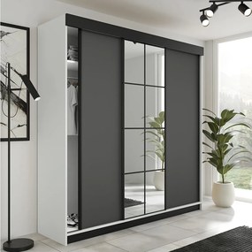 Szafa Przesuwna LAMARO 200 Biały/Grafit