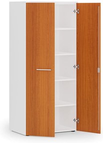 Szafa biurowa z drzwiami PRIMO WHITE, 800 x 500 x 1781 mm, biały/czereśnia
