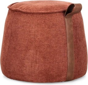 Puf z tkaniny szenilowej w kolorze terakoty Anila – Bizzotto