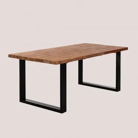 Prostokątny Stół Jadalniany 200x100 Cm Z Drewna Z Recyklingu Milet Drewno Z Recyklingu - Sklum