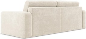 Kremowa rozkładana/ze schowkiem sofa z tkaniny szenilowej 252 cm Kona – Makamii