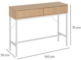 Konsola w dekorze dębu w naturalnym kolorze 30x100 cm Mid-Lines – Casa Selección