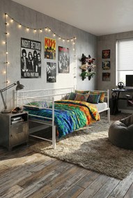 Białe metalowe łóżko rozkładane 90x200 cm D4-D76