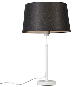 Lampa stołowa biała z czarnym kloszem 35 cm regulowana - Parte Nowoczesny Oswietlenie wewnetrzne
