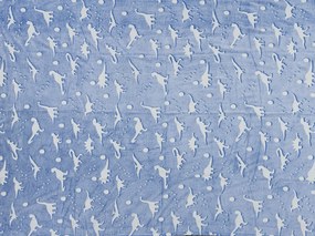 Niebieski świecący koc z mikroflaneli DINO BLUE 150x200 cm