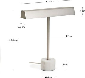 Metalowa lampa stołowa w kolorze srebra (wysokość 32,5 cm) Lynor – Kave Home