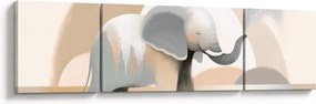 Obraz - Słoń w pastelowych kolorach (170x50 cm)