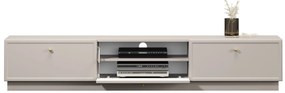 Szafka RTV Lorini 200 cm z szufladami - kaszmir / złote uchwyty