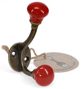 Czerwony metalowy wieszak ścienny 3 cm – Rex London