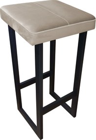 Hoker ALEX krzesło barowe tkanina Welur podstawa metalowa : Kolor Stelaża - Czarny , Kolor tkaniny - VELVET - MG09, Wysokość - 75 cm