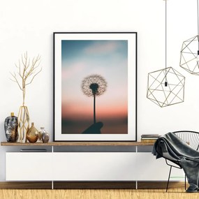 Plakat - Mniszek lekarski o zachodzie słońca (A4)
