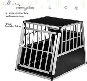 Aluminiowa skrzynia transportowa dla psów, 65 × 91 × 69,5 cm