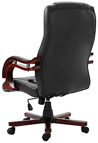 Czarne krzesło biurowe z ekoskóry - Pylios