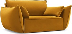 Musztardowy aksamitny fotel Vanda – Mazzini Sofas