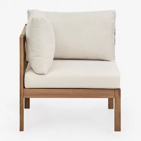 Moduł Narożny Do Modułowej Sofy Z Drewna Akacjowego Branson Gardenia Biel & Akacja Brąz - Sklum