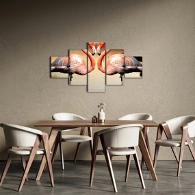 Obraz - dwa flamingi (125x70 cm)