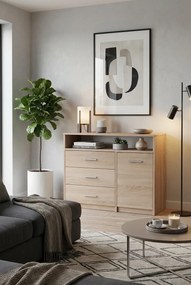 Skandynawska komoda na ubrania dąb sonoma T8-C43