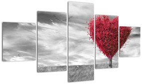 Obraz - serce z koroną drzewa (125x70 cm)