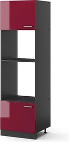 Szafka do mikrofalówki czerwony połysk 60x57.2x206.8 r-line