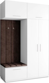 Masseno Garderoba REMA 150/240/60 cm Nowoczesna Szafa do Przedpokoju Biała, MONOLITH 29 (Brązowy)