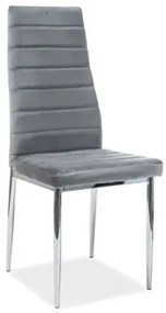 KRZESŁO H261 VELVET CHROM/SZARY BLUVEL14 SIGNAL