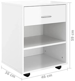 Biały kontenerek pod biurko połysk - Neros 5X