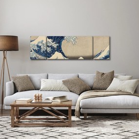 Obraz - Katsushika Hokusai, Under the Wave off Kanagawa, reprodukcje (170x50 cm)