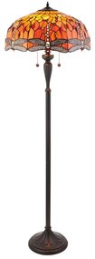 Endon 64070 - Lampa podłogowa Tiffany DRAGONFLY 2xE27/60W/230V śr. 50 cm