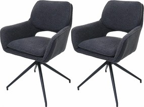 Krzesło do jadalni MCW-N74 (zestaw 2 sztuk), ciemnoszary