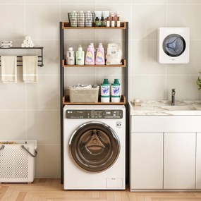 Szafka nad toaletą lub pralką – 63x165x25 cm, brązowa rustykalna, styl loftowy