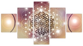 Obraz - Mandala z elementami (125x70 cm)