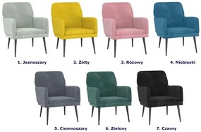 Różowy Welurowy Fotel Wypoczynkowy S2-F06